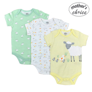 Mother's Choice 3 Pack Short Sleeves Onesie (Sheep/IT2347)