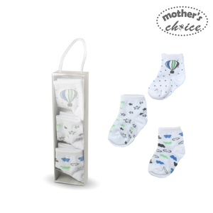 Mother's Choice 3 Pairs Infant Cute Baby Gift Box Socks (IT2464)