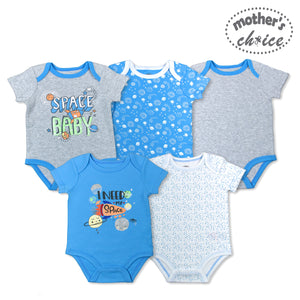 Mother's Choice 5 Pack Short Sleeve Onesie (Space Baby/IT2492)