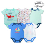 Load image into Gallery viewer, Mother&#39;s Choice 5 Pack Short Sleeve Onesie (Little Sailor/IT2493)
