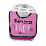 Load image into Gallery viewer, Mother&#39;s Choice 4 Pack Embroidered Baby Dribble-Proof Bibs (IT2521/Little Boss Lady)
