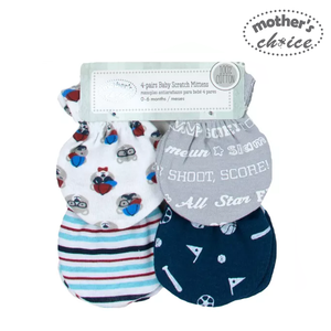 Mothers Choice 4 Pack Newborn Scratch Mittens (All Star/IT2548)