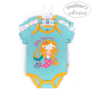 Mother's Choice 3 Pack Short Sleeves Onesie (Little Mermaid/IT2815)