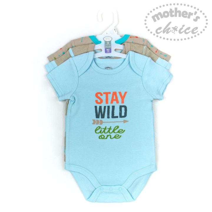 Mother's Choice 3 Pack Short Sleeves Onesie (Stay Wild/IT2816)