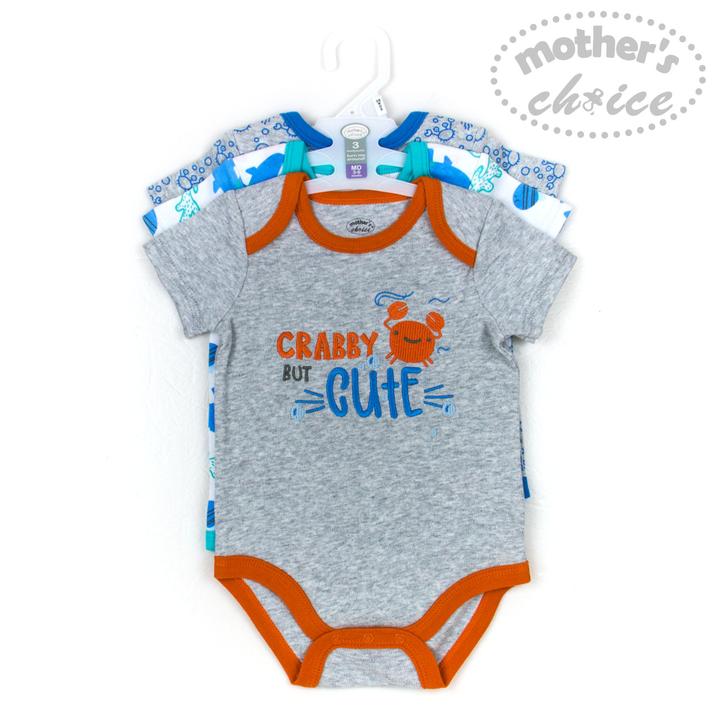 Mother's Choice 3 Pack Short Sleeves Onesie (Crabby Cute/IT2818)