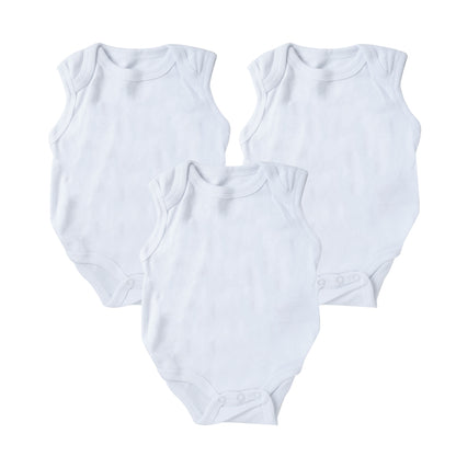 Mother's Choice White Collection 3 Pack Sleeveless Bodysuits (Daily Essentials / IT2829A)