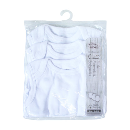 Mother's Choice White Collection 3 Pack Sleeveless Bodysuits (Daily Essentials / IT2829A)