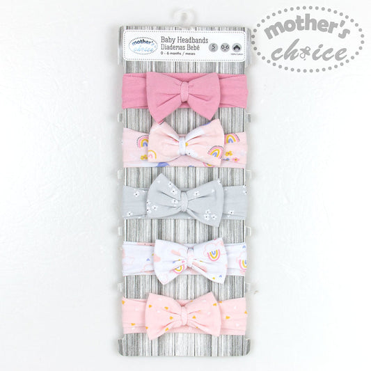 Mother's Choice 5 Piece Baby Headband Set (IT3532/Pink Unique)