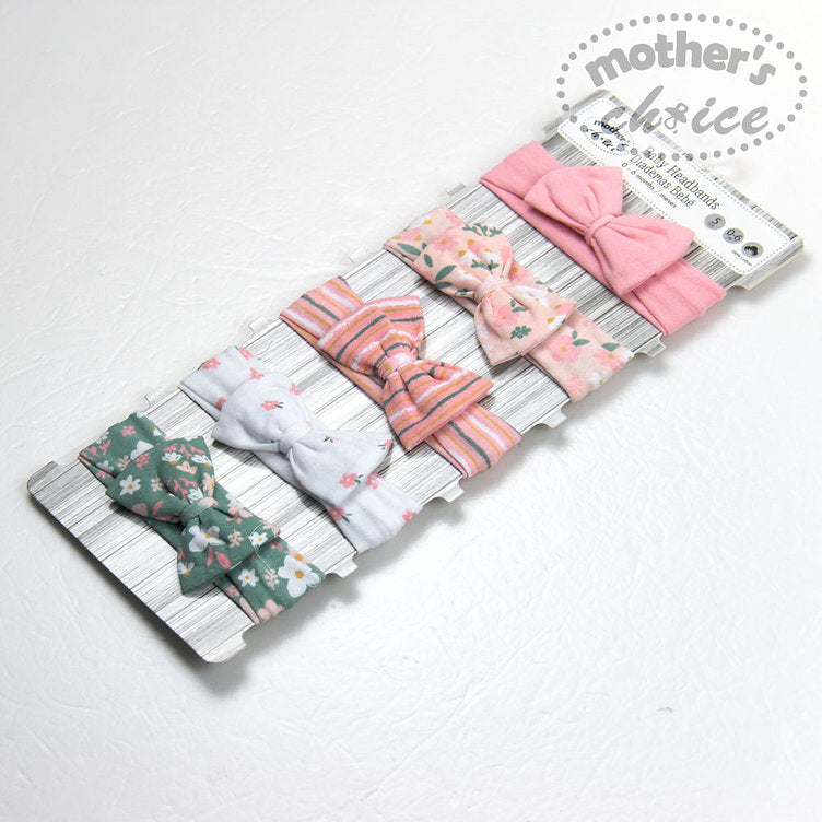 Mother's Choice 5 Piece Baby Headband Set (IT3534/Pink Flower)