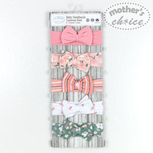 Mother's Choice 5 Piece Baby Headband Set (IT3534/Pink Flower)