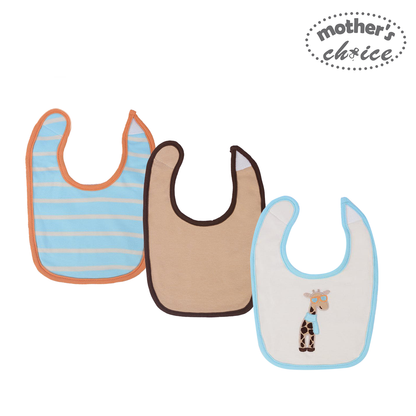 Mother's Choice 3 Pack Bibs & 3 Pack Burf Cloths Set Giraffe (IT9258)