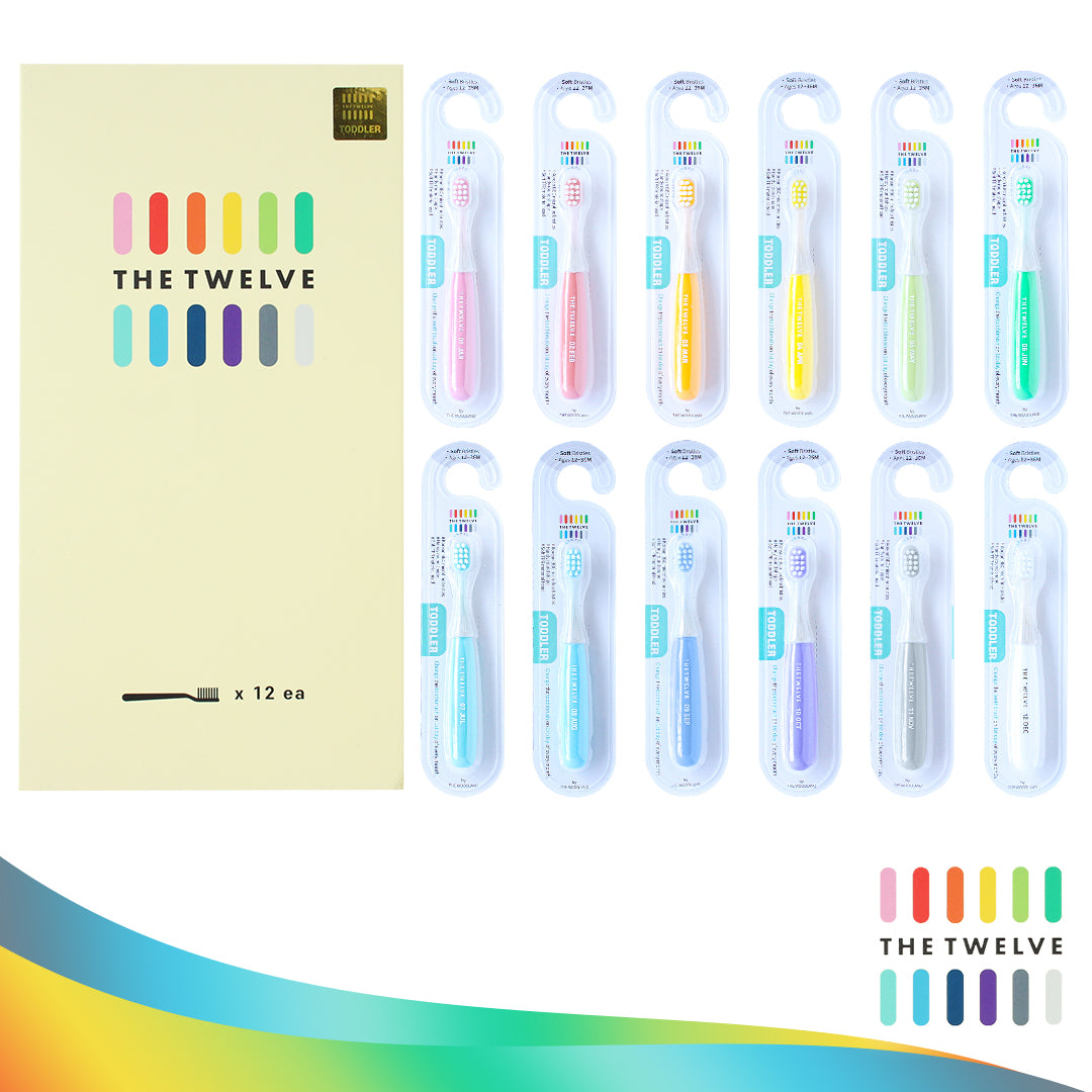 The Twelve Toddler Toothbrush in Pastel Color 12 pcs (1-3 years old)