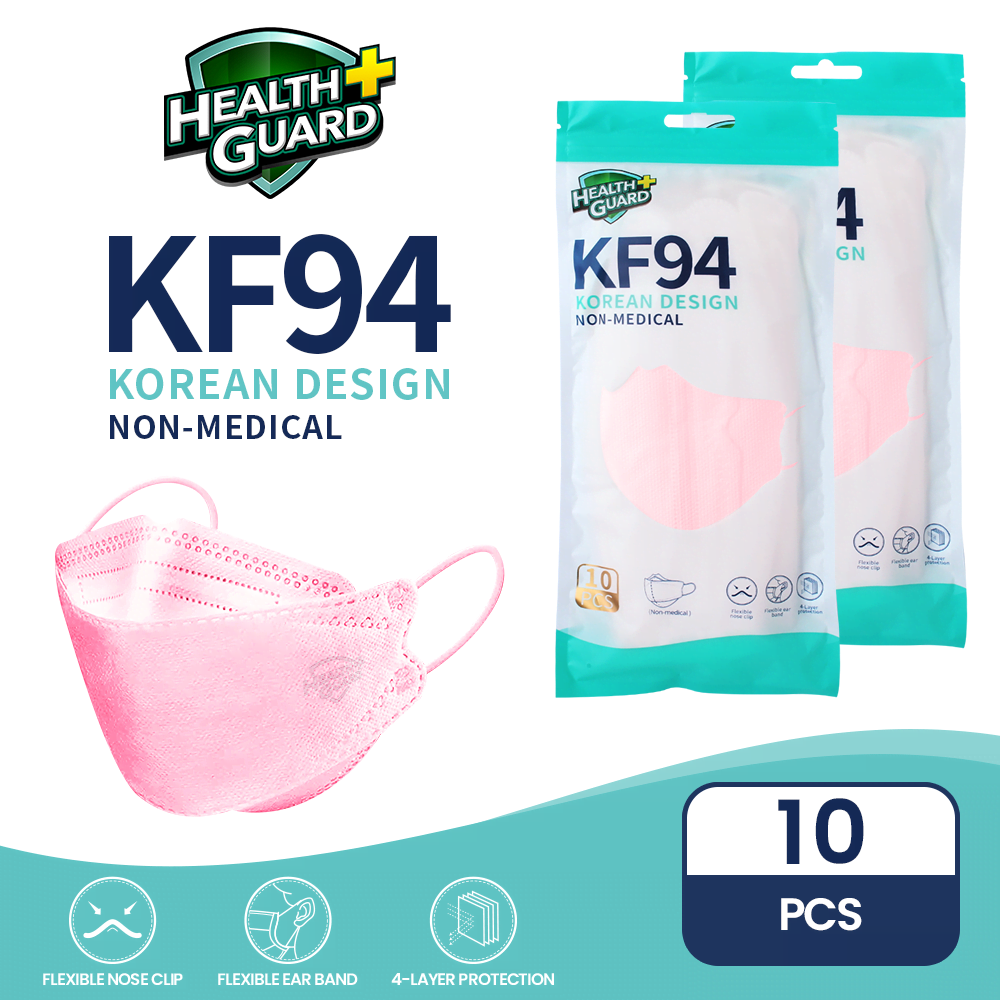 Health Guard KF94 4 Layer Face Mask Black, White, Pink, Rose Gold & Gray (Non-Medical)