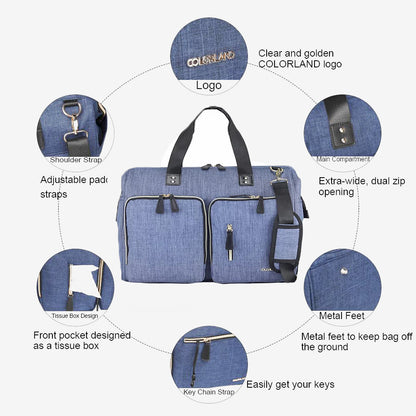 Colorland Hanna Tote Baby Changing Bag (TT199-B/Blue)