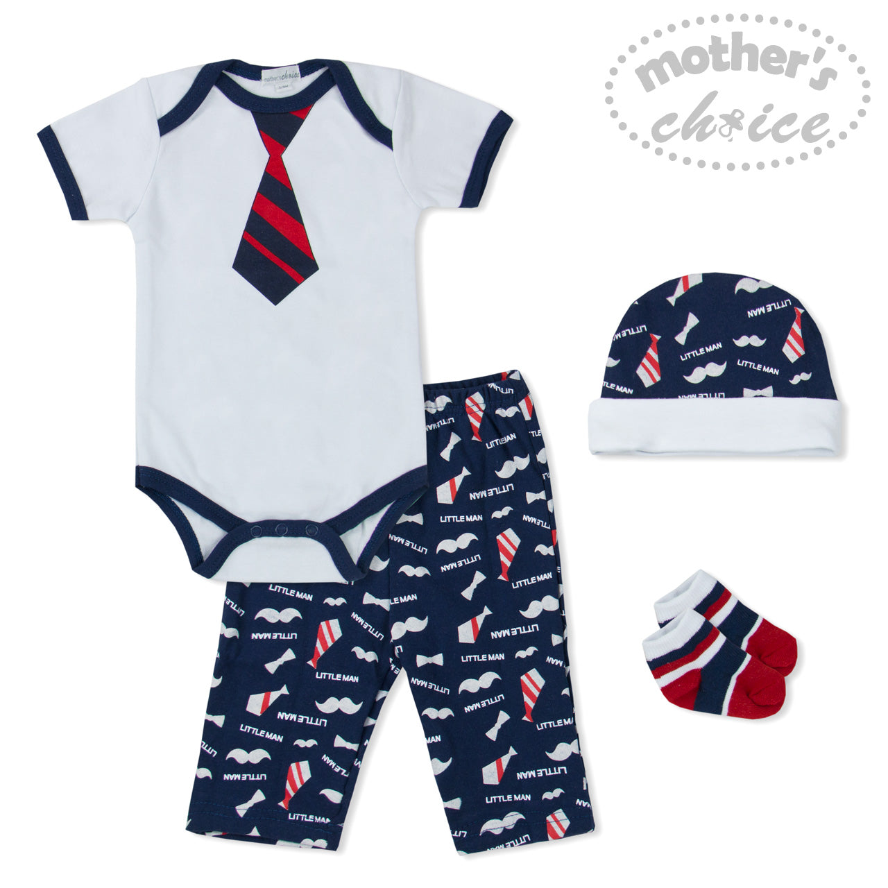 Mother's Choice 4 Piece Layette Set (Little Man/ IT2289)