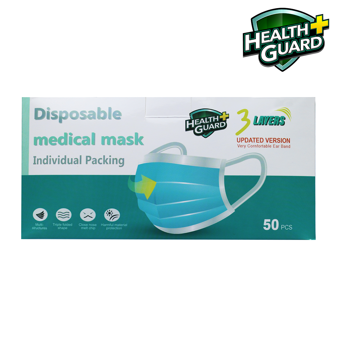Health Guard Disposable Medical Mask Individual Packing 1 Box = 50pcs (HGDMM)